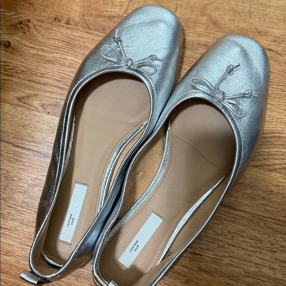 H&M Silver Ballet Flats